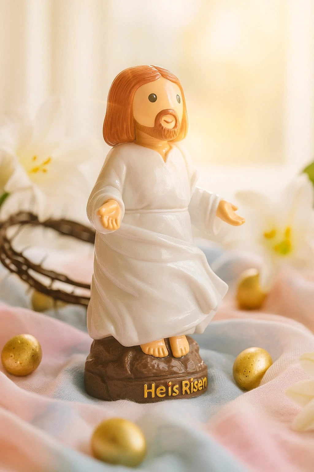 Little Drops of Water Jesus He Is Risen Resurrection Jesus Figurine – Easter Faith Celebration Gift |