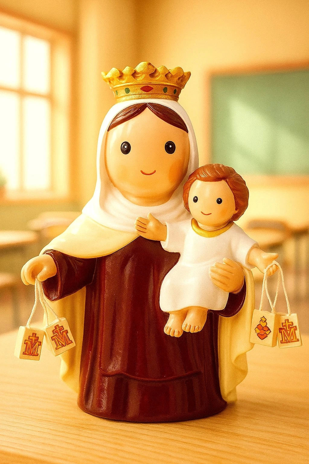Little Drops of Water® Mary Lady Of Mount Carmel Collectors Edition Figurine – Marian Carmelite Devotion Gift |