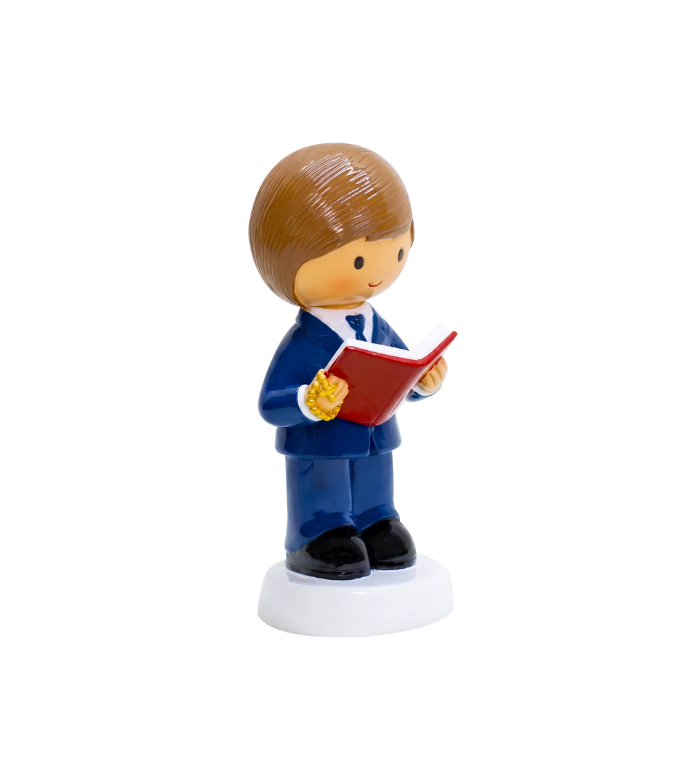 Little Drops of Water Miniature Saint Statue A Light For My Path — Boy Miniature Saint Statue