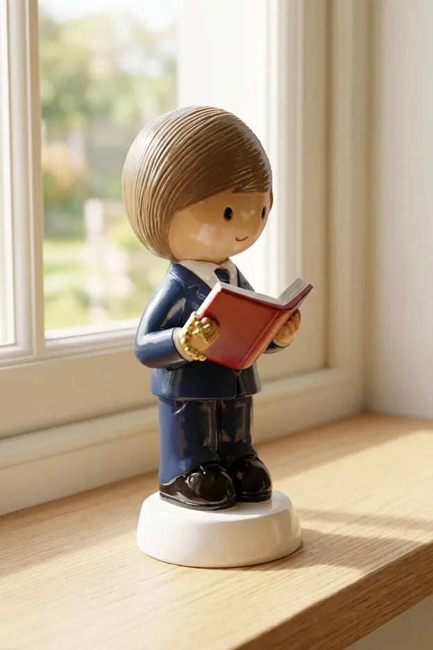Little Drops of Water Miniature Saint Statue A Light For My Path — Boy Miniature Saint Statue