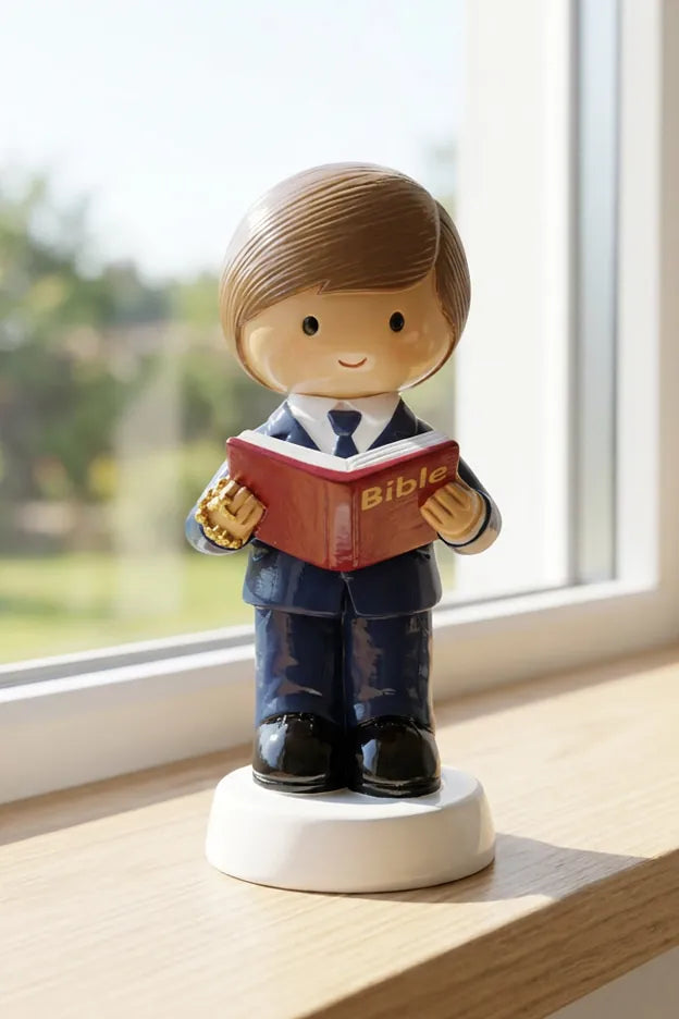 Little Drops of Water Miniature Saint Statue A Light For My Path — Boy Miniature Saint Statue