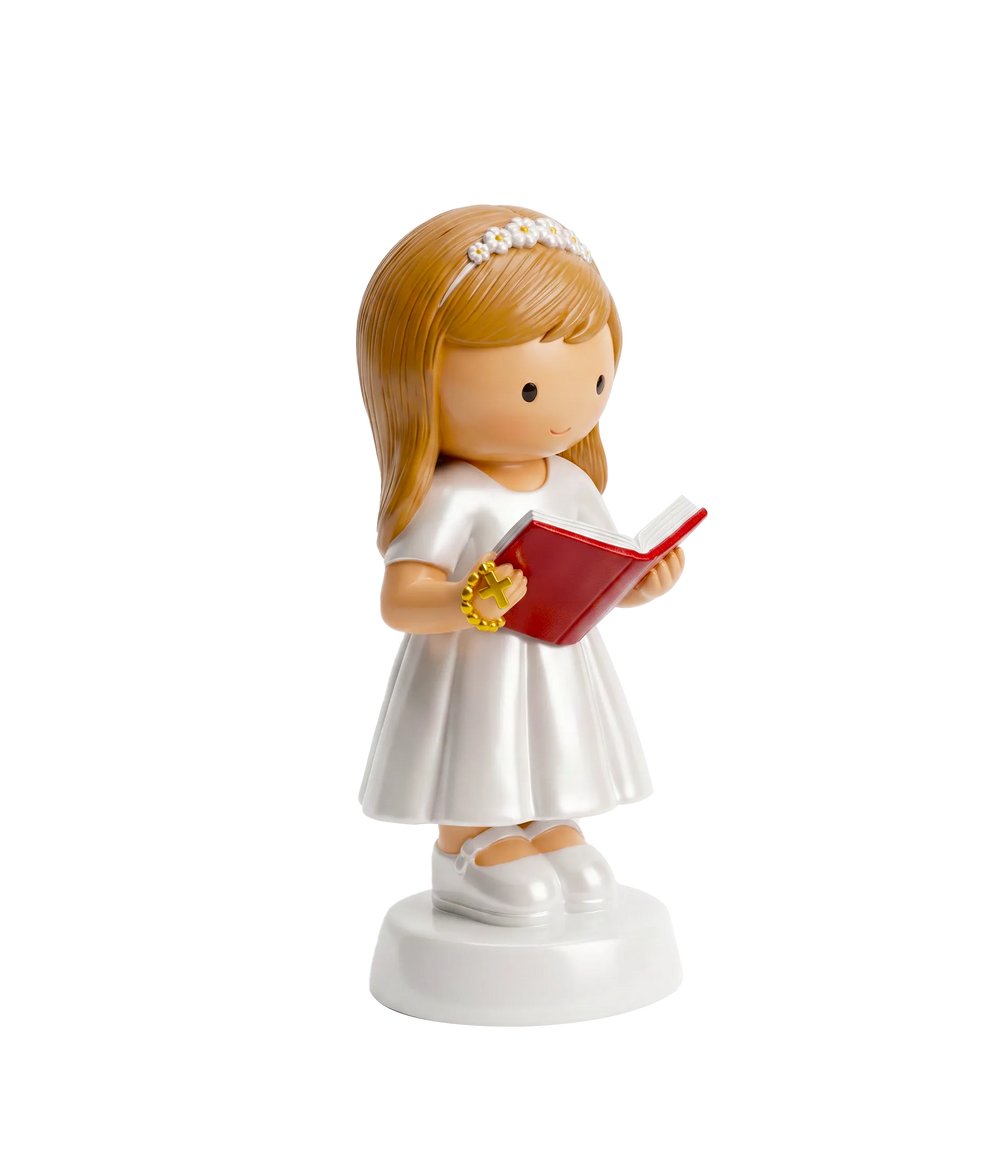 Little Drops of Water Miniature Saint Statue A Light For My Path — Girl Miniature Saint Statue