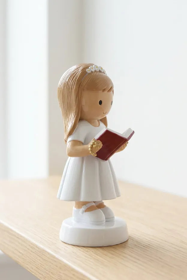 Little Drops of Water Miniature Saint Statue A Light For My Path — Girl Miniature Saint Statue