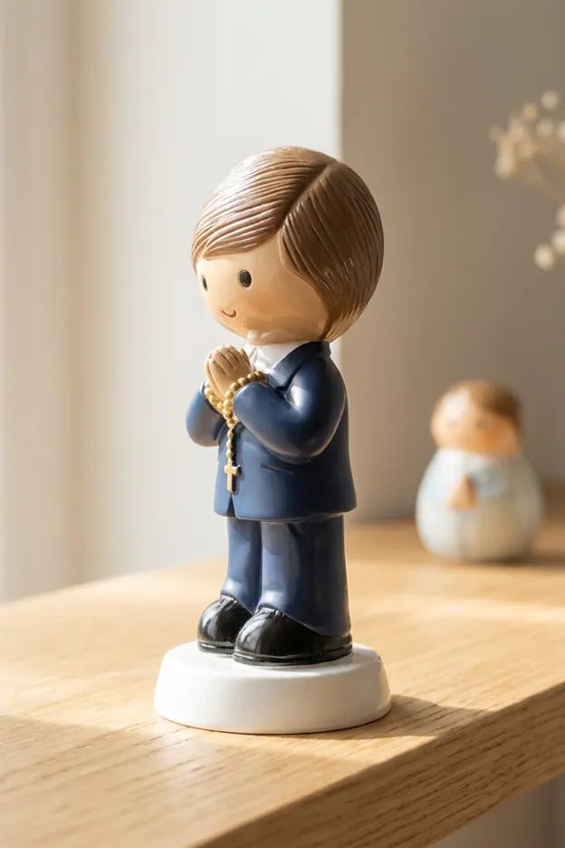 Little Drops of Water Miniature Saint Statue A Promise to God — Boy Miniature Saint Statue