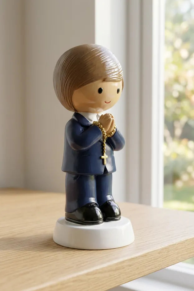 Little Drops of Water Miniature Saint Statue A Promise to God — Boy Miniature Saint Statue