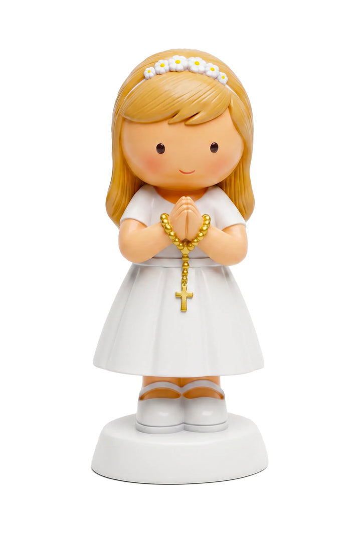 Little Drops of Water Miniature Saint Statue A Promise To God — Girl Miniature Saint Statue