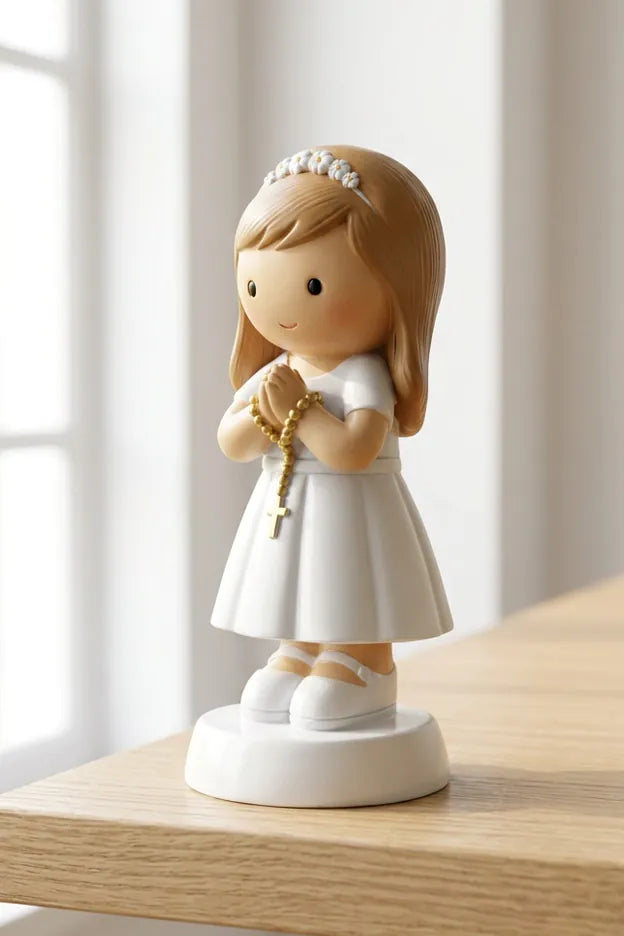 Little Drops of Water Miniature Saint Statue A Promise To God — Girl Miniature Saint Statue