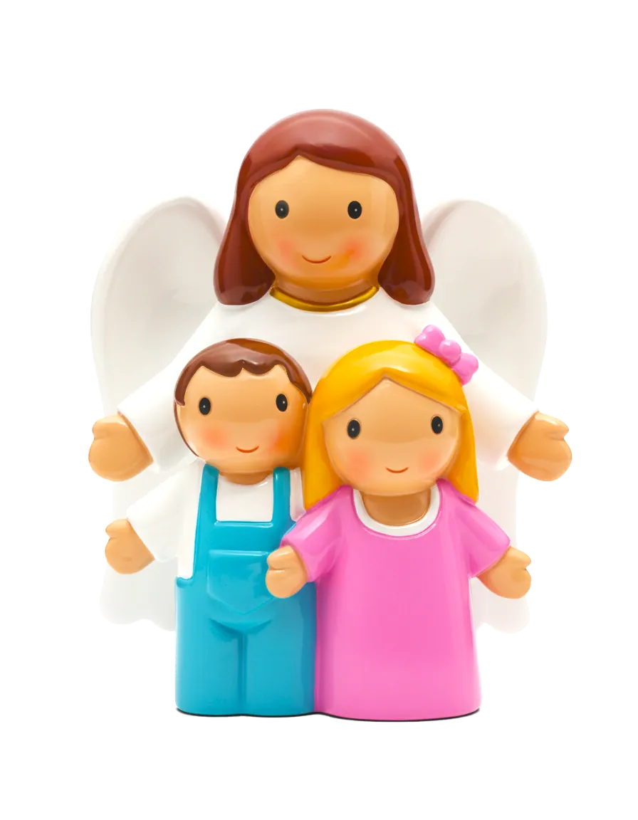 Little Drops of Water Miniature Saint Statue An Angel Watching Over Us Miniature Saint Statue
