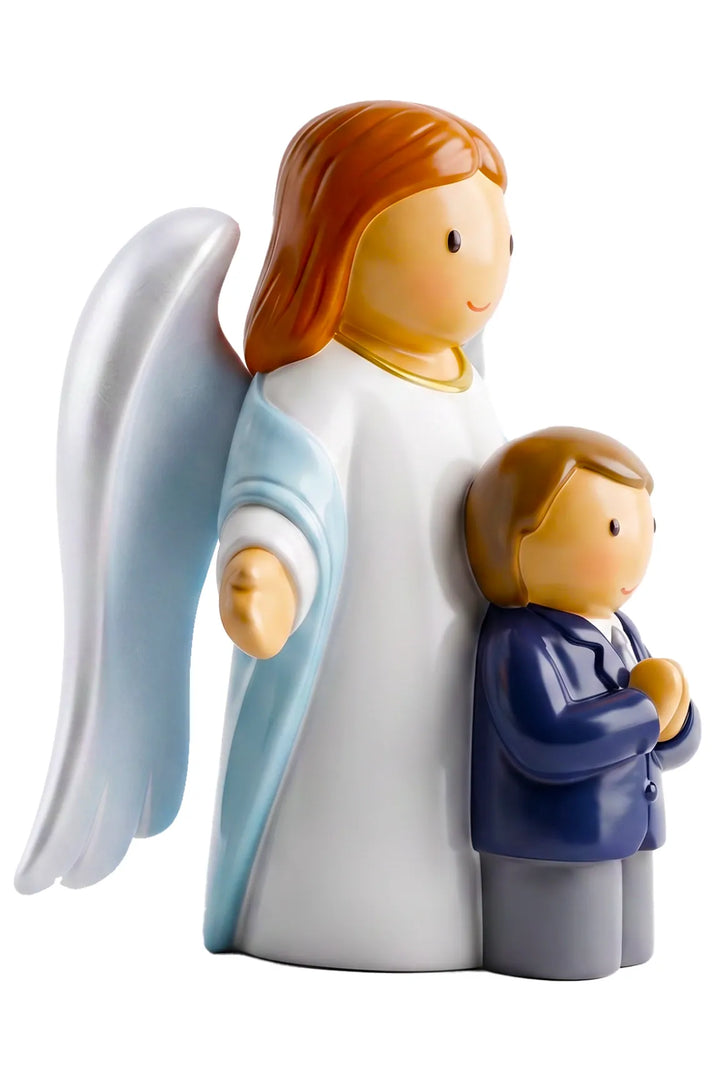 Little Drops of Water Miniature Saint Statue Heaven Walks With Me — Boy Miniature Saint Statue