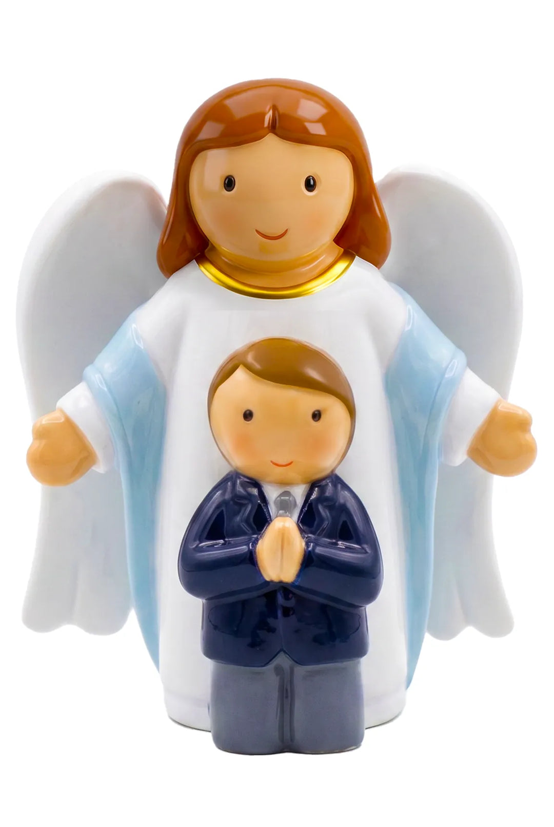 Little Drops of Water Miniature Saint Statue Heaven Walks With Me — Boy Miniature Saint Statue