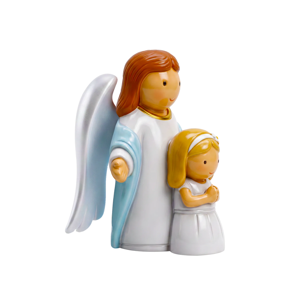 Little Drops of Water Miniature Saint Statue Heaven Walks With Me — Girl Miniature Saint Statue