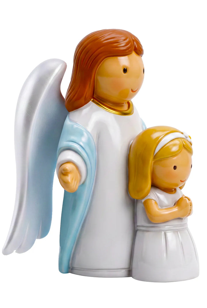 Little Drops of Water Miniature Saint Statue Heaven Walks With Me — Girl Miniature Saint Statue