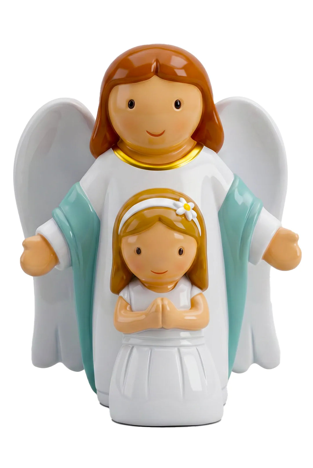Little Drops of Water Miniature Saint Statue Heaven Walks With Me — Girl Miniature Saint Statue