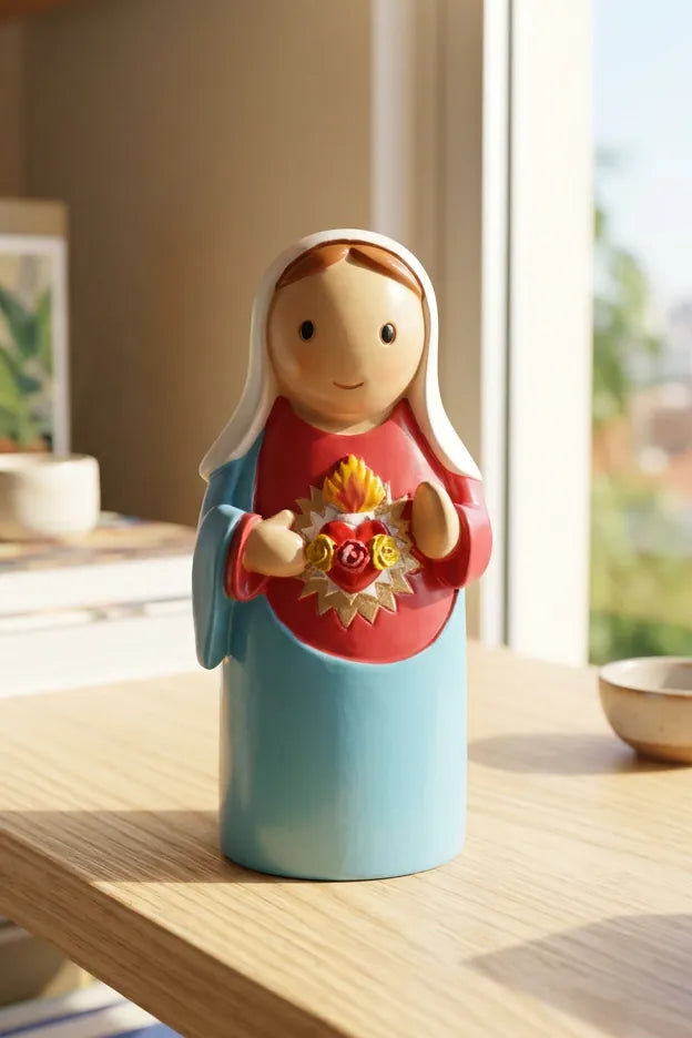 Little Drops of Water Miniature Saint Statue Immaculate Heart of Mary Miniature Saint Statue