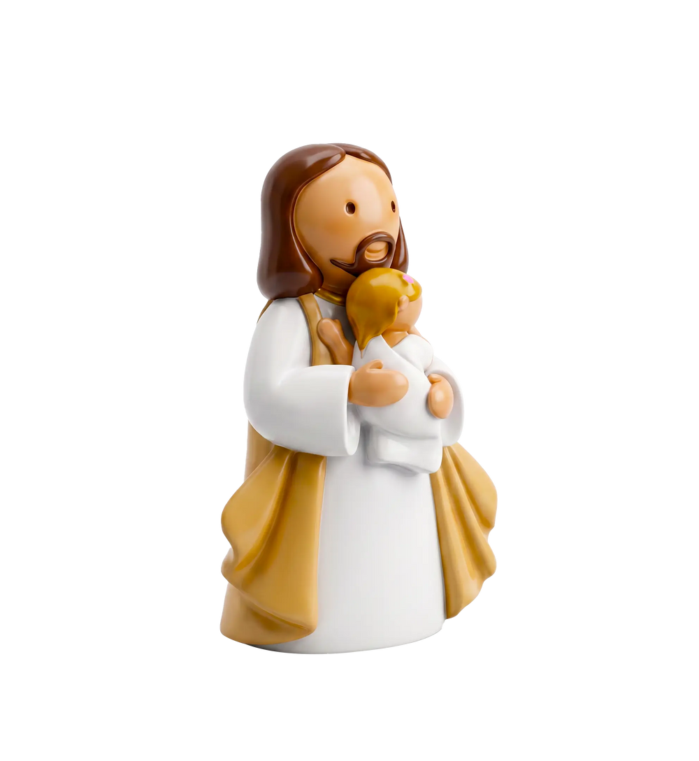 Little Drops of Water Miniature Saint Statue In Jesus' Arms Baby —  Boy Miniature Saint Statue