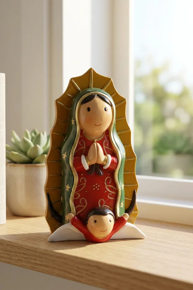 Little Drops of Water Miniature Saint Statue Lady of Guadalupe Miniature Saint Statue