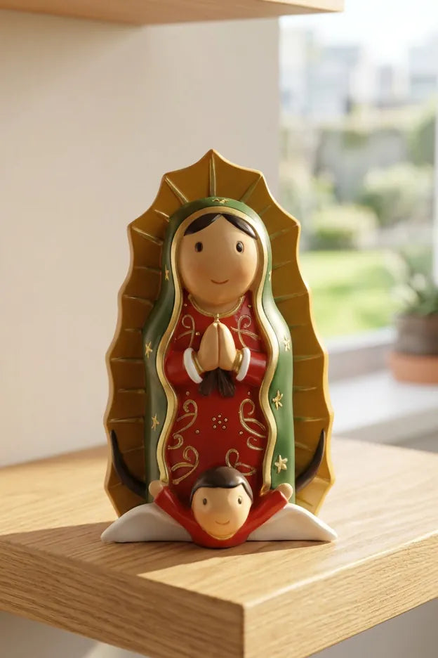 Little Drops of Water Miniature Saint Statue Lady of Guadalupe Miniature Saint Statue
