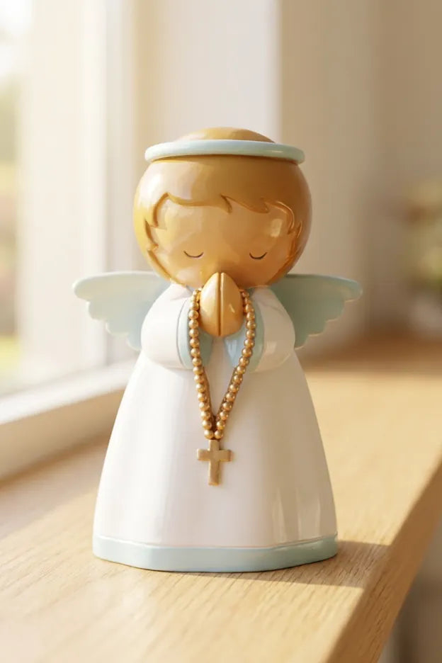 Little Drops of Water Miniature Saint Statue My Guardian Angel Boy Miniature Saint Statue