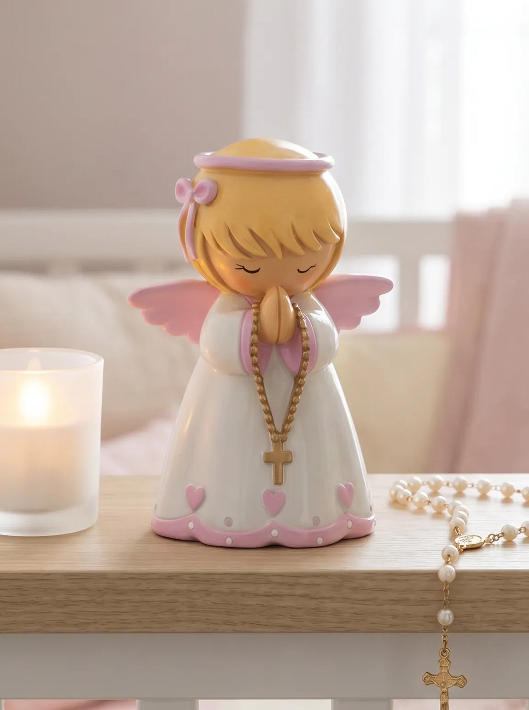 Little Drops of Water Miniature Saint Statue My Guardian Angel Girl Miniature Saint Statue