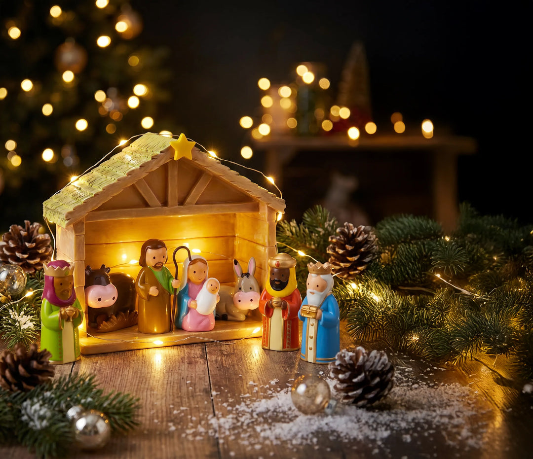 Little Drops of Water Miniature Saint Statue Nativity Set Miniature Saint Statue - 7-Piece Set