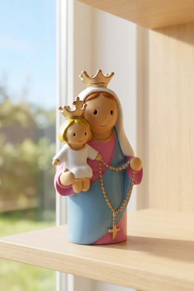 Little Drops of Water Miniature Saint Statue Our Lady of the Rosary Miniature Saint Statue