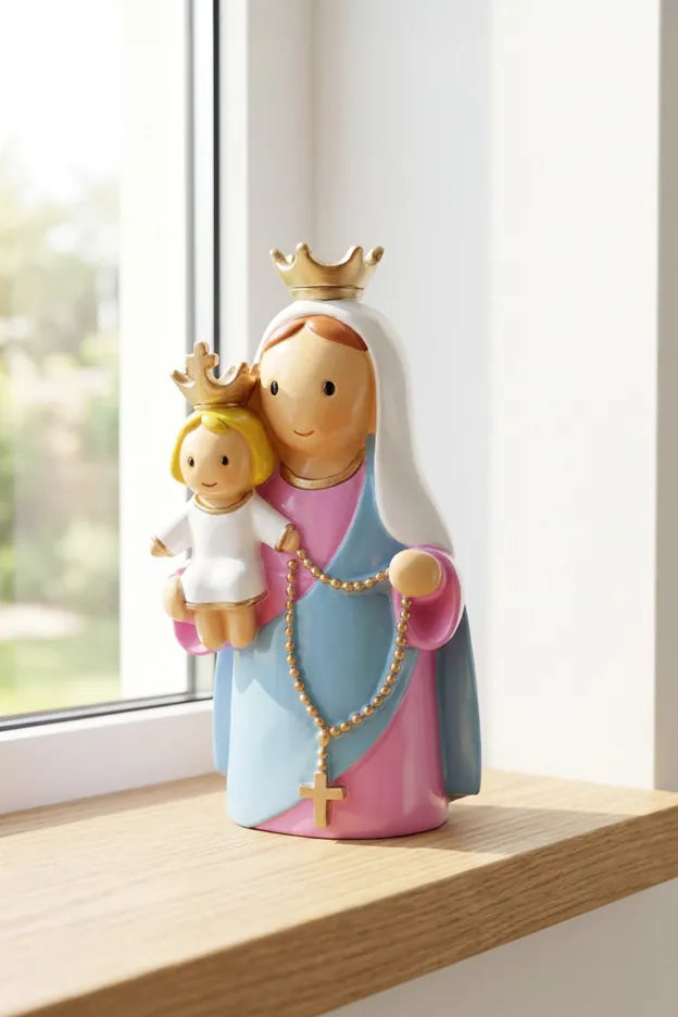 Little Drops of Water Miniature Saint Statue Our Lady of the Rosary Miniature Saint Statue