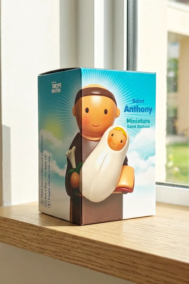 Little Drops of Water Miniature Saint Statue Saint Anthony of Padua Miniature Saint Statue