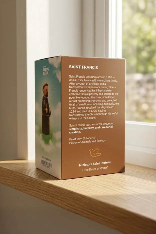 Little Drops of Water Miniature Saint Statue Saint Francis of Assisi Miniature Saint Statue