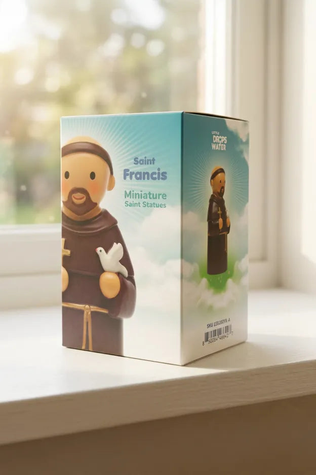 Little Drops of Water Miniature Saint Statue Saint Francis of Assisi Miniature Saint Statue