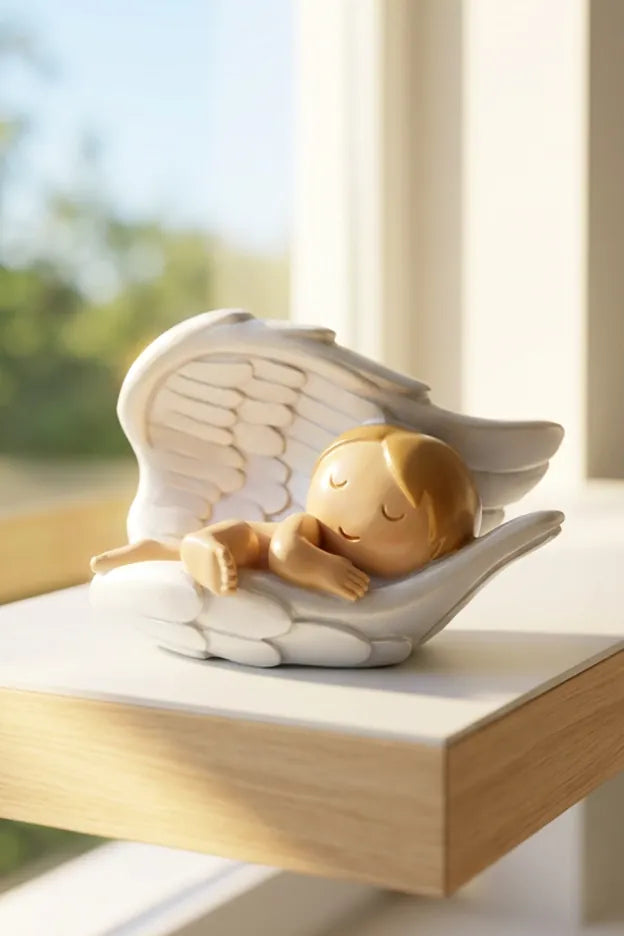 Little Drops of Water Miniature Saint Statue Under His Wings Miniature Saint Statue
