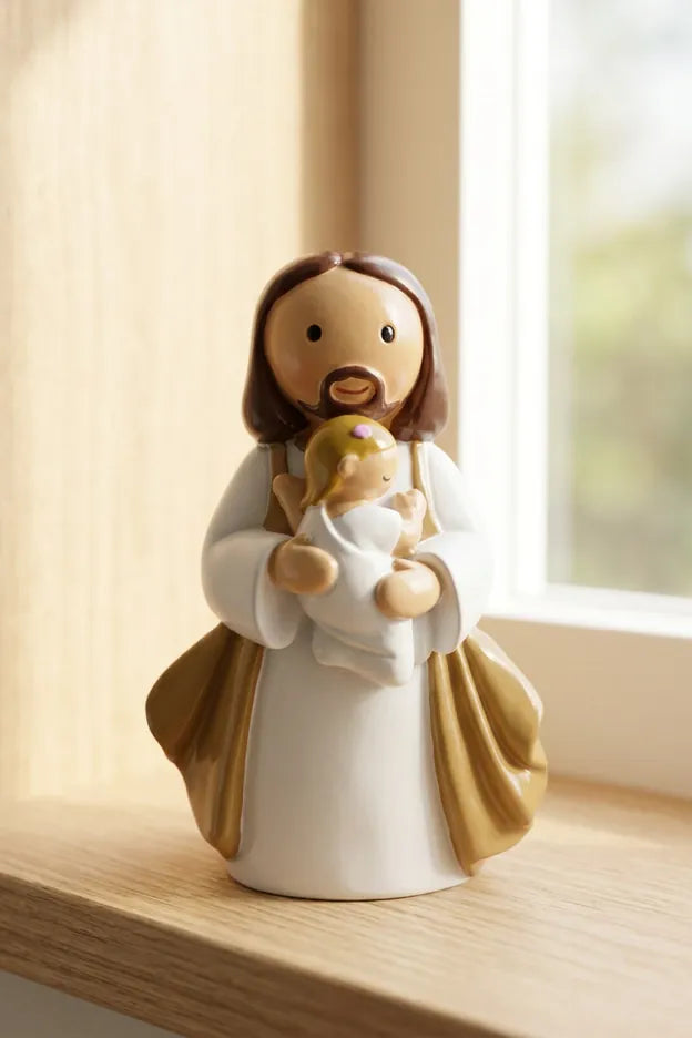 Little Drops of Water Miniature Saint Statue Walking With Jesus —  Boy Miniature Saint Statue