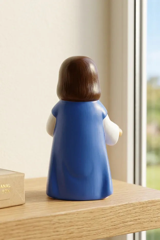 Little Drops of Water Miniature Saint Statue Walking With Jesus —  Girl Miniature Statue