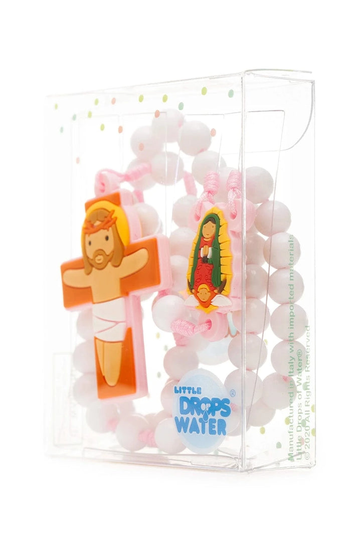Little Drops of Water Rosaries Lady Of Guadalupe Pink | First Communion & Baptism Gift