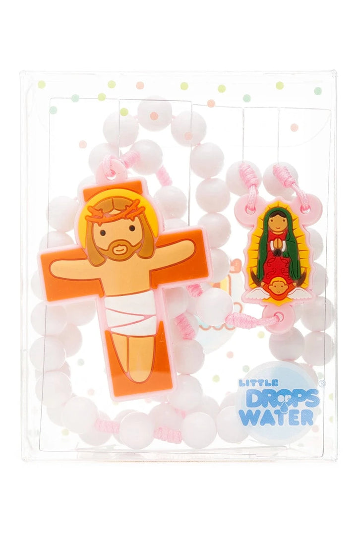 Little Drops of Water Rosaries Lady Of Guadalupe Pink | First Communion & Baptism Gift