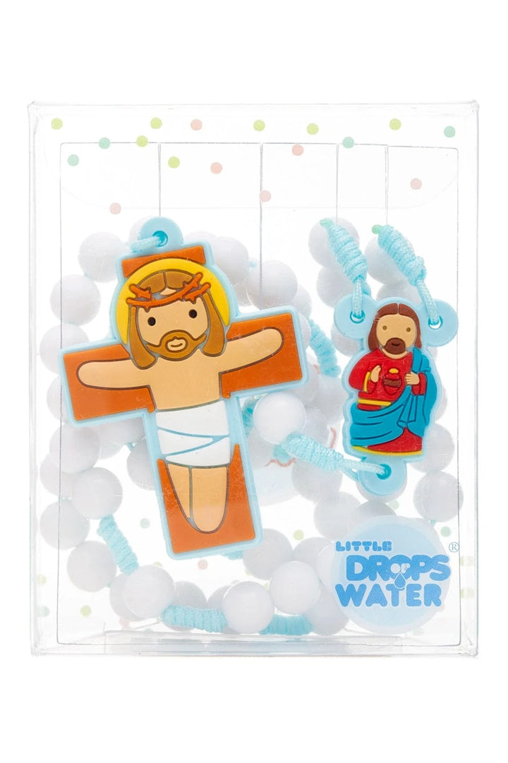 Little Drops of Water Rosaries Sacred Heart Blue | First Communion & Baptism Gift