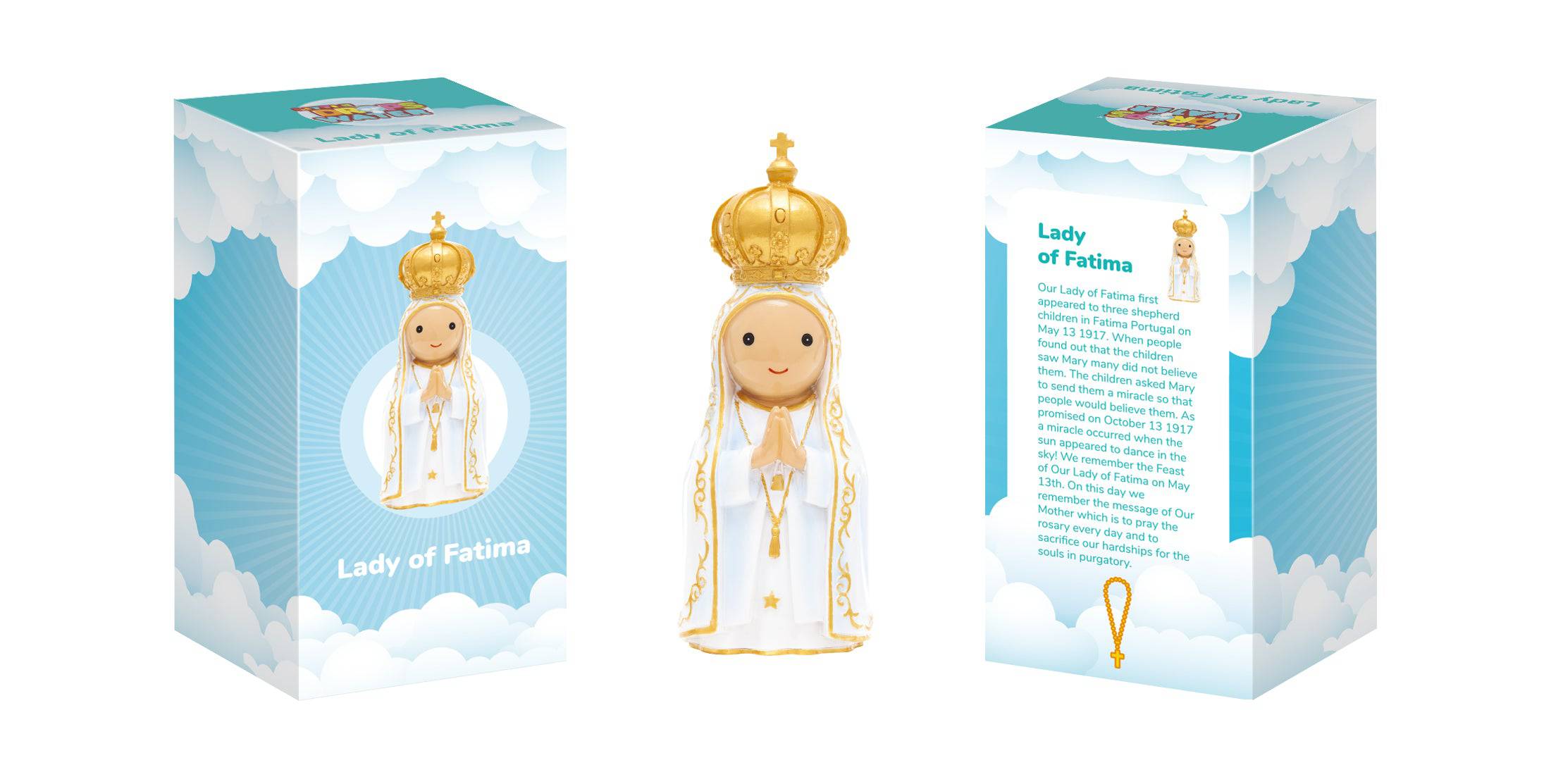 Our Lady Fatima Miniature Saint Statue | Little Drops – Little